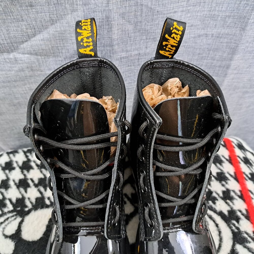 %Dr. Martens Women 11821 Combat Boots Sz 6 Black / D7 - Picture 8 of 9